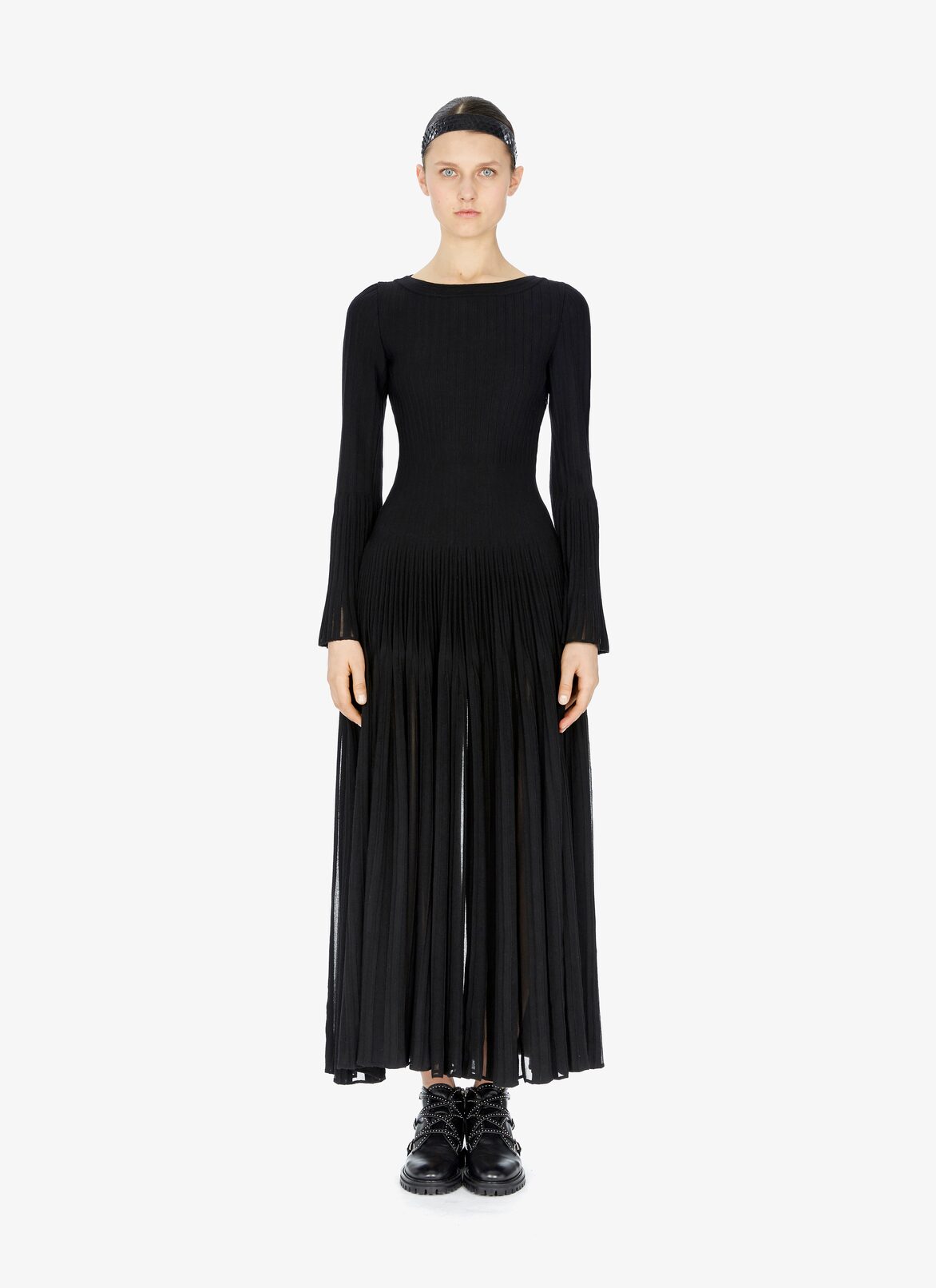 LONG SLEEVE DRESS ENTRE DEUX BLACK ALAÏA  LONG SLEEVE DRESS ENTRE DEUX BLACK NERO
